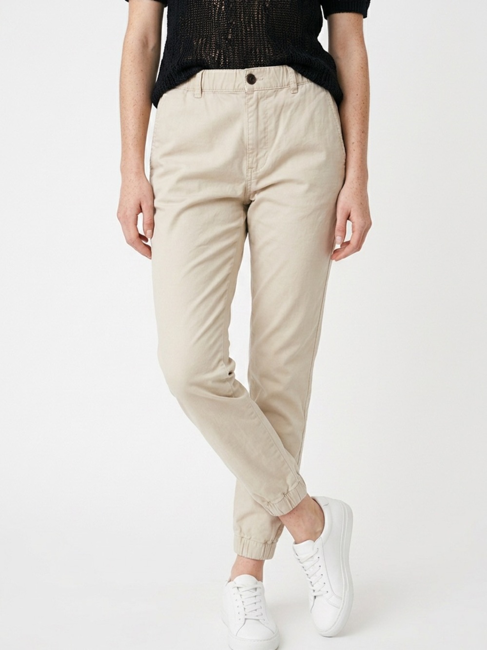 BEAR BOTTOM | Classic Beige Khaki Jogger Pants Women’s Size Medium